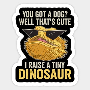 I Raise A Tiny Dinosaur Funny Bearded Dragon Sticker